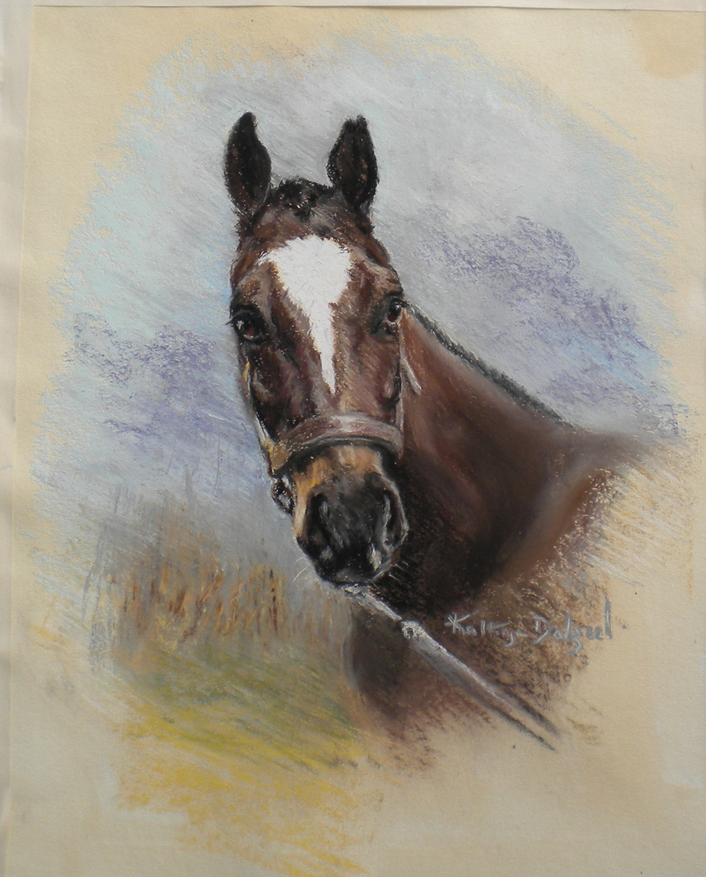 Horse painted in pastel